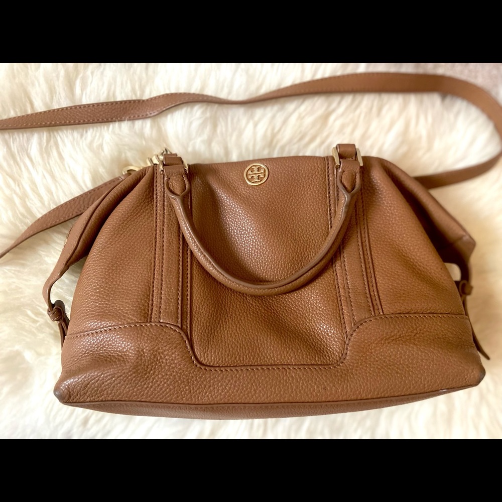 Tory Burch Brown Leather Satchel Middy
